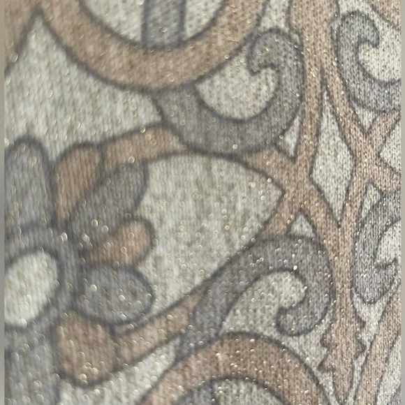 Talbots Women’s Button Down Cardigan 
Metallic Beige Floral Print Size 2X - Picture 4 of 15